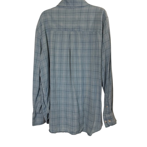 Women’s Carhartt Blue Windowpane Casual Cotton Button Down Shirt w Pockets sz L - Picture 2 of 10